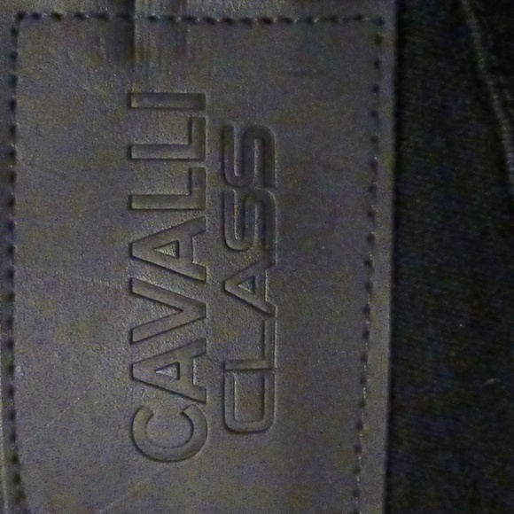 Cavalli Class NWOT High Rise Straight Leg Dark Jeans Raw Hem Distressed Sz.25 - Picture 12 of 12